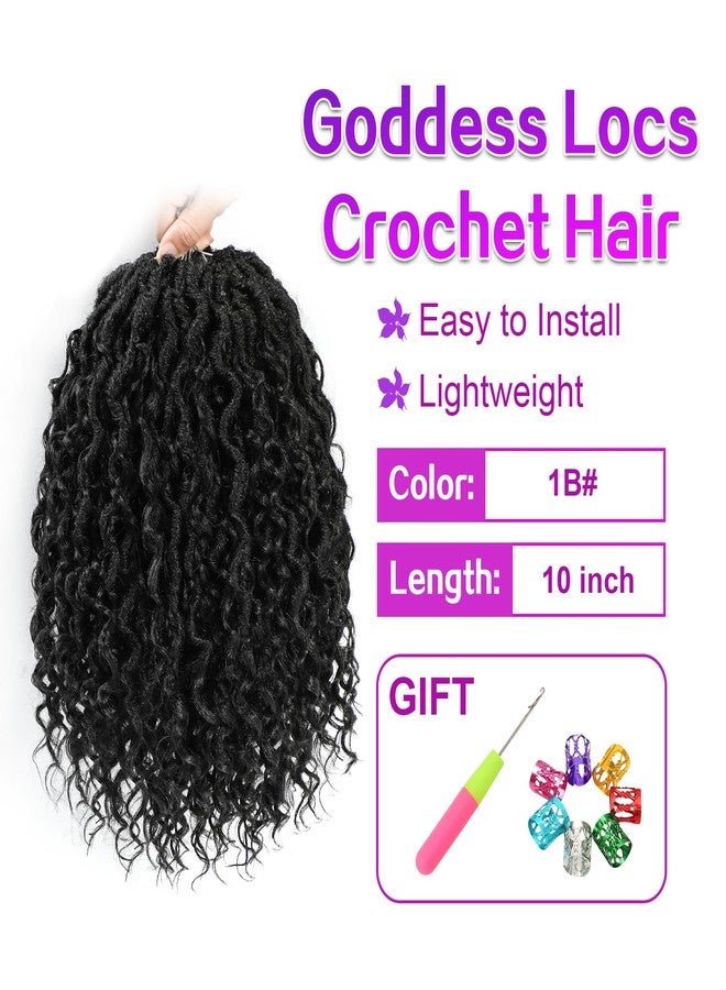 أميلي شعر كروشيه Goddess Locs بطول 10 بوصات، 8 عبوات، شعر كروشيه حلقي جاهز مع أطراف مجعدة للنساء ذوات البشرة السمراء، 10 بوصات - 8 عبوات، لون 1B - Image 2
